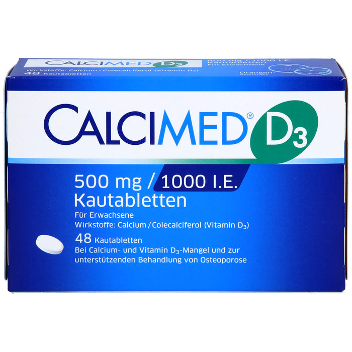 CALCIMED D3 500mg / 1000 I.E. Kautabletten, 48 St. Tabletten