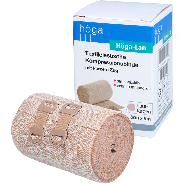 Höga-Lan textilelastische Kompressionsbinde mit kurzem Zug 8 cm x 5 m, 1 pc Bandage