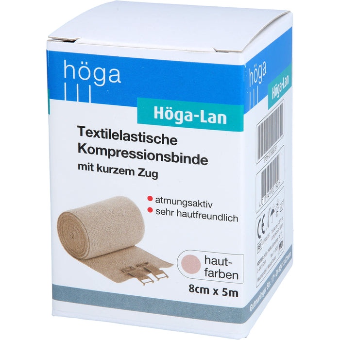 Höga-Lan textilelastische Kompressionsbinde mit kurzem Zug 8 cm x 5 m, 1 pcs. Bandage