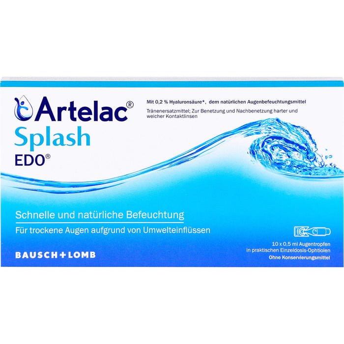 Artelac Splash Augentropfen EDO, 10 pc Pipettes à dose unique