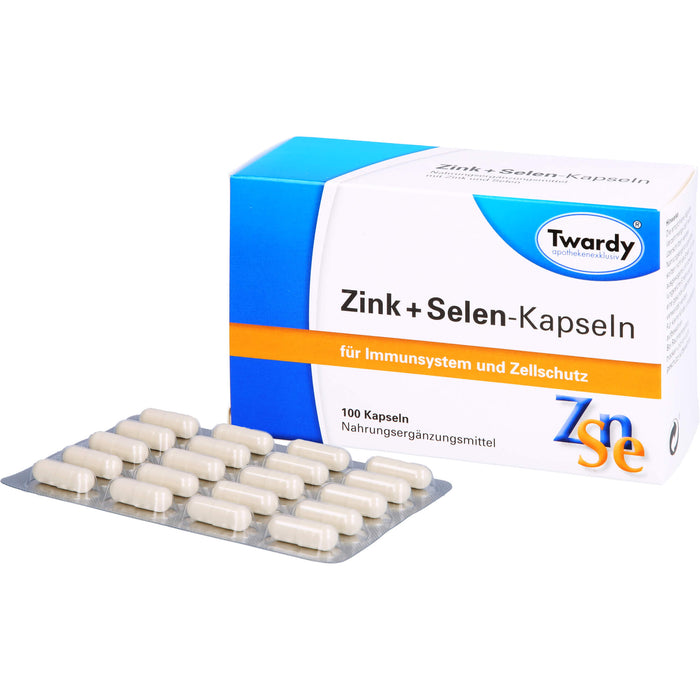 Twardy Zink + Selen-Kapseln für Immunsystem und Zellschutz, 100 pc Capsules