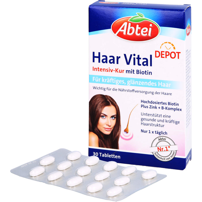 Abtei Haar Vital Intensiv-Kur mit Biotin Tabletten, 30 pcs. Tablets