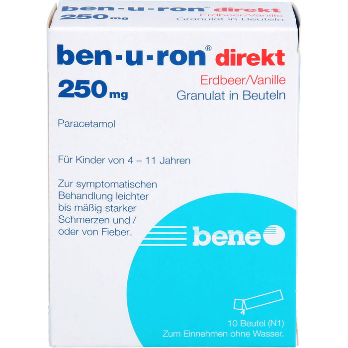 Ben-u-ron direkt Erdbeer/Vanille 250 mg Granulat, 10 St. Beutel