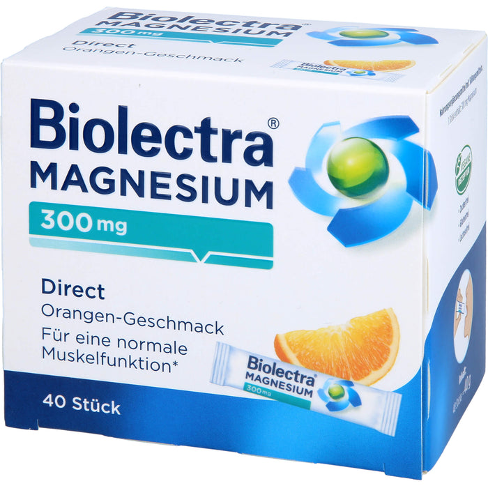 Biolectra Magnesium 300 mg direct Orangengeschmack Pellets in Sticks , 40 pcs. Sachets