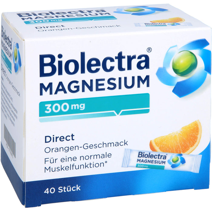 Biolectra Magnesium 300 mg direct Orangengeschmack Pellets in Sticks , 40 pc Sachets