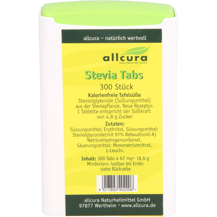 Allcura Stevia Tabs, 300 St. Tabletten