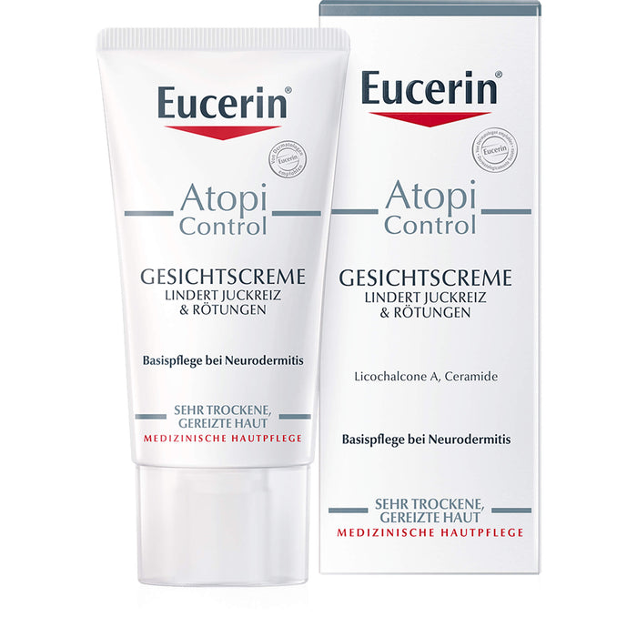 Eucerin AtopiControl Gesichtscreme lindert Juckreiz & Rötungen, 50 ml Creme