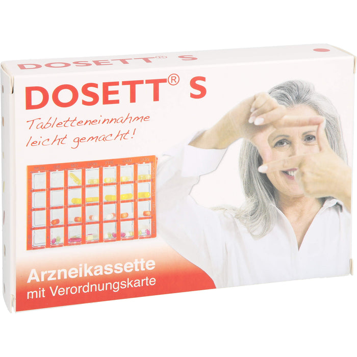 Dosett S Arzneikassette mit Verordnungskarte rot, 1 pc petite boîte