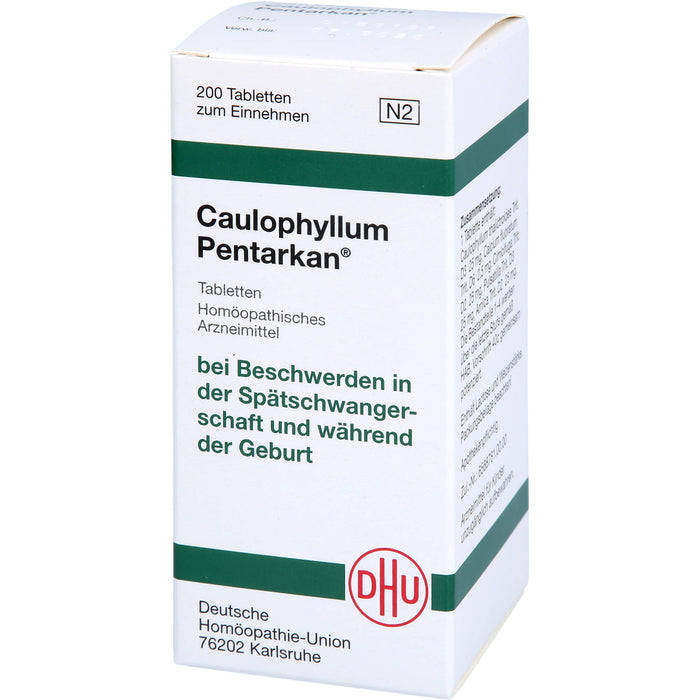 DHU Caulophyllum Pentarkan Tabletten bei Beschwerden in der Spätschwangerschaft und während der Geburt, 200 St. Tabletten