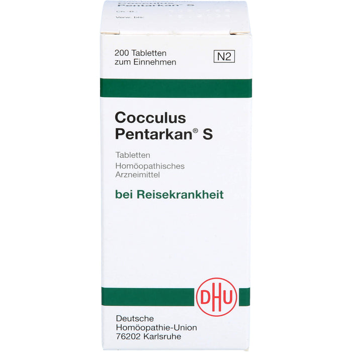 DHU Cocculus Pentarkan S Tabletten bei Reisekrankheit, 200 pc Tablettes