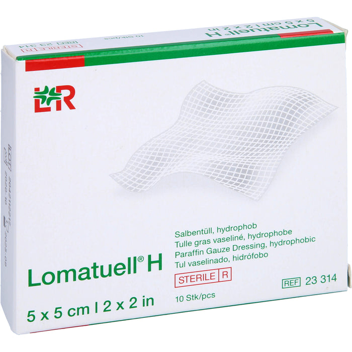 Lomatuell H 5 cm x 5 cm steril Salbentüll, hydrophob, 10 pcs. dressing