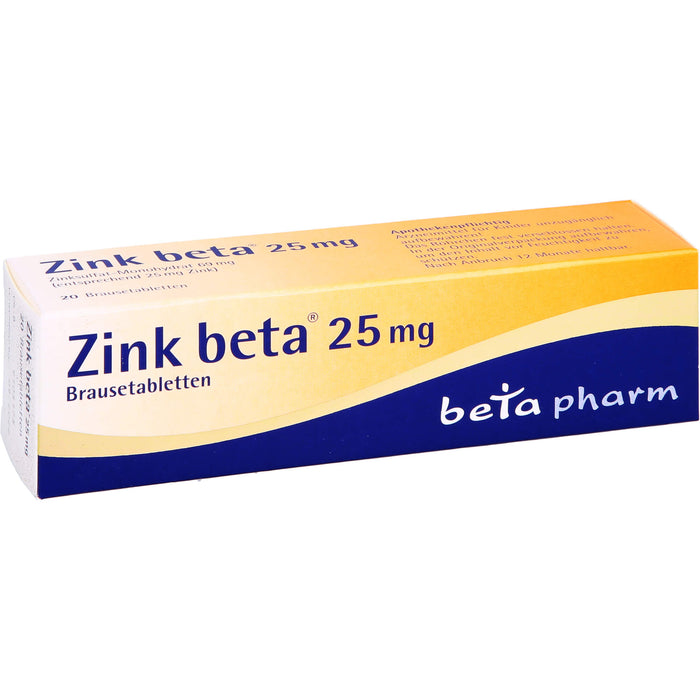 Zink beta 25 mg Brausetabletten, 100 pcs. Tablets