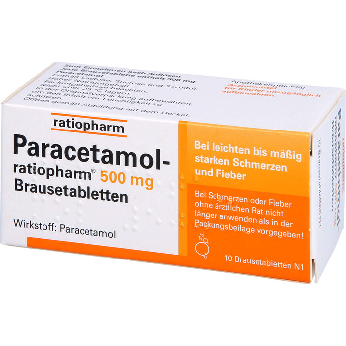 Paracetamol-ratiopharm 500 mg Brausetabletten, 10 pc Tablettes