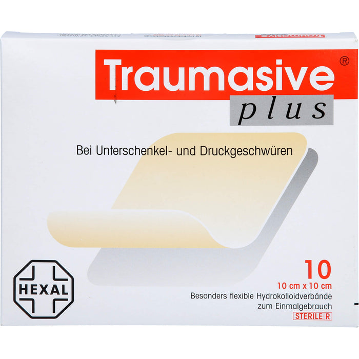 Traumasive plus 10 cm x 10 cm Hydrokolloidverband steril, 10 pc Pansements