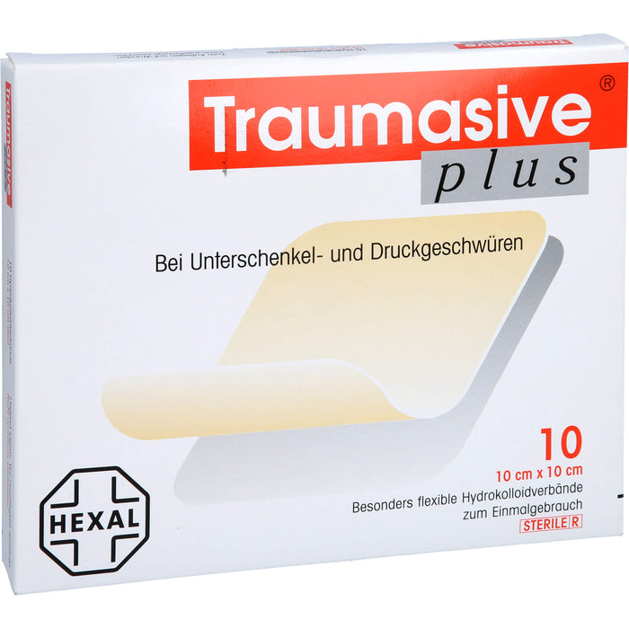 Traumasive plus 10 cm x 10 cm Hydrokolloidverband steril, 10 pc Pansements