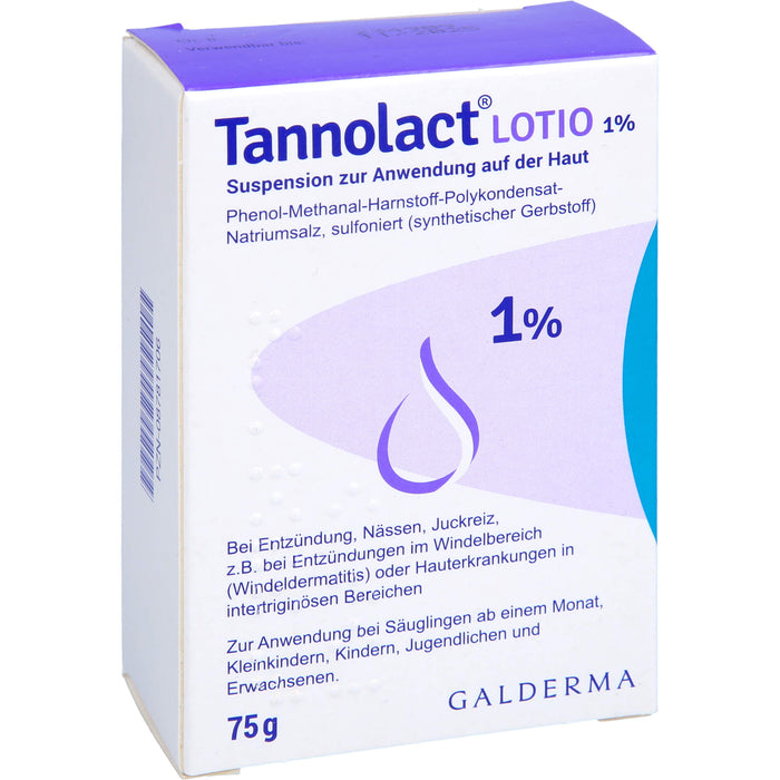 Tannolact Lotio 1 % Suspension zur Anwendung auf der Haut, 75 g Lotion