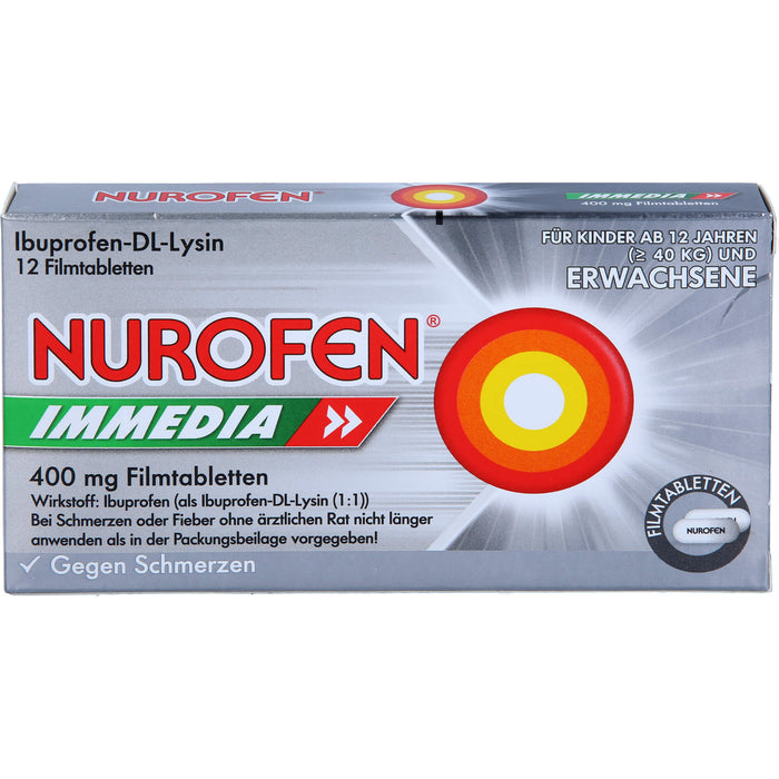 Nurofen Immedia 400 mg Filmtabletten bei Schmerzen, 12 pcs. Tablets