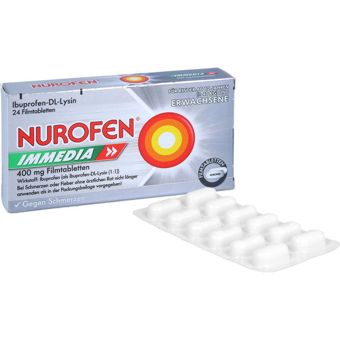 Nurofen Immedia 400 mg Filmtabletten bei Schmerzen, 24 pc Tablettes