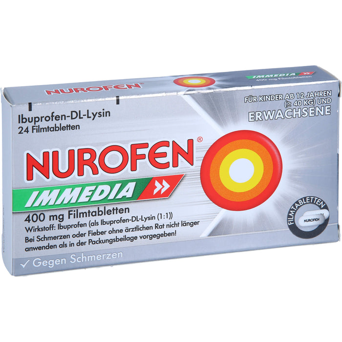 Nurofen Immedia 400 mg Filmtabletten bei Schmerzen, 24 pc Tablettes