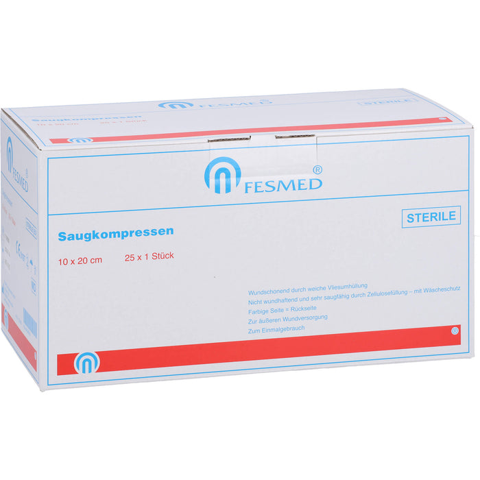 Saugkompresse 10x20cm steril, 25 pcs. Compresses