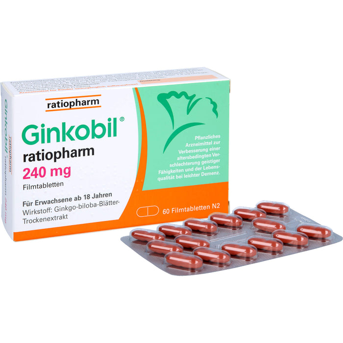 Ginkobil ratiopharm 240 mg Filmtabletten, 60 St FTA