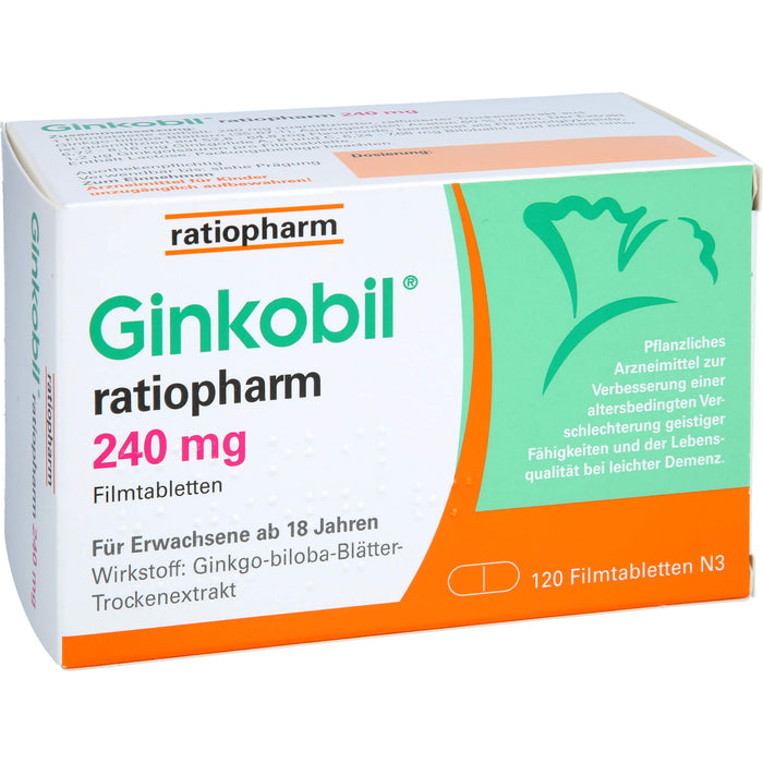 Ginkobil ratiopharm 240 mg Filmtabletten, 120 St FTA