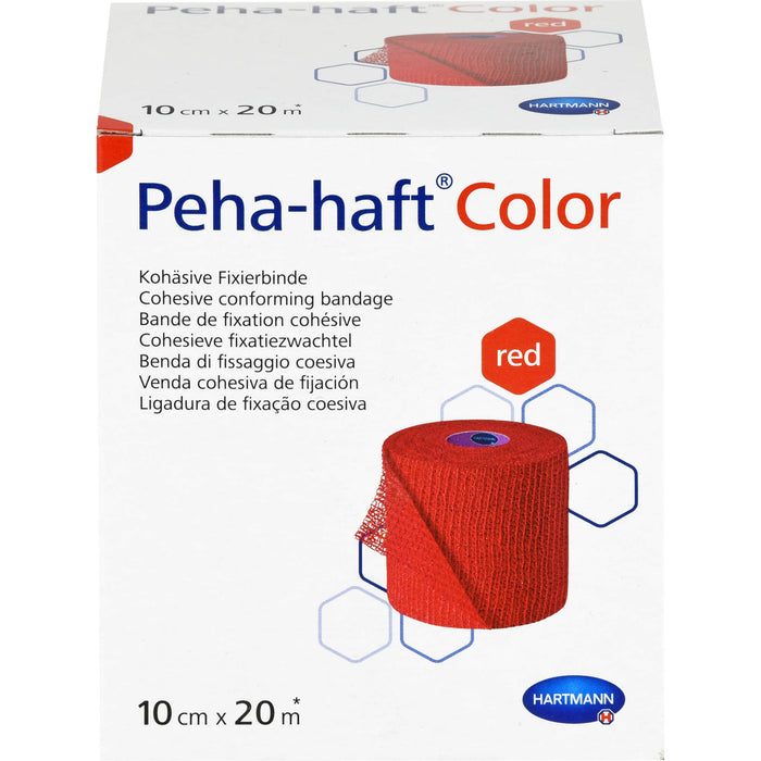 HARTMANN Peha-haft Color Fixierbinde latexfrei 10 cm x 20 m rot, 1 pcs. Bandage