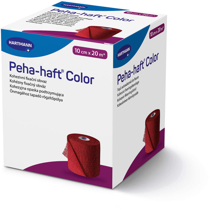 HARTMANN Peha-haft Color Fixierbinde latexfrei 10 cm x 20 m rot, 1 pc Bandage