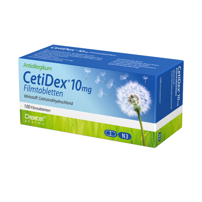 CetiDex 10 mg bei Allergien, 100 St. Tabletten