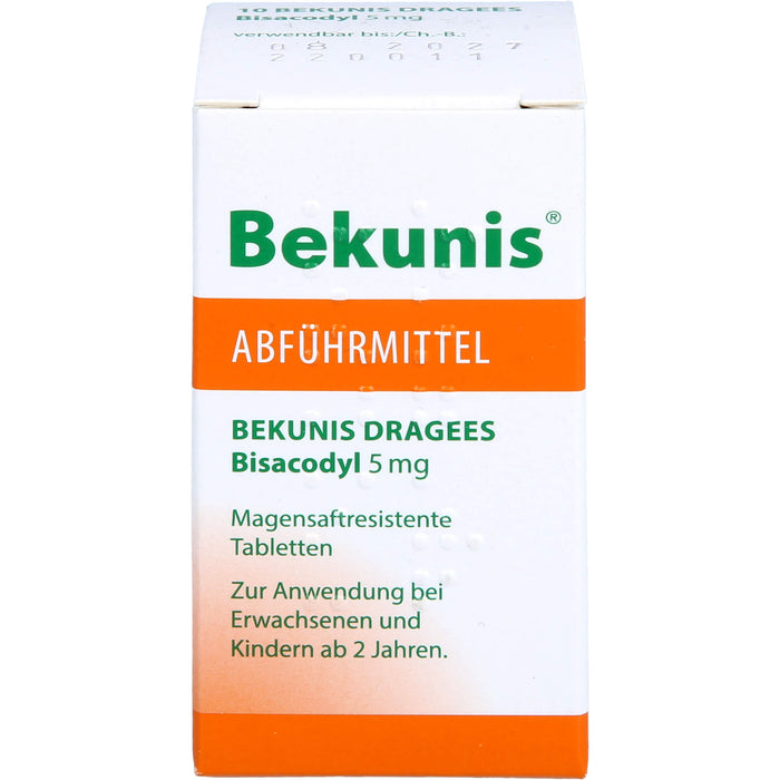 Bekunis Dragees Bisacodyl 5 mg Abführmittel, 10 pc Tablettes