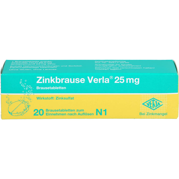 Zinkbrause Verla 25 mg Brausetabletten, 20 St. Tabletten