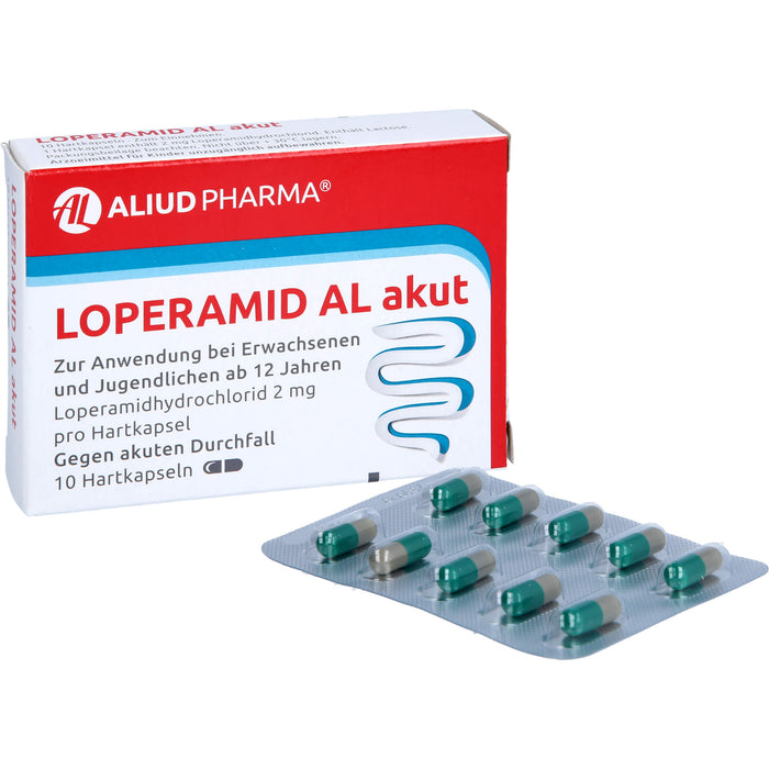 Loperamid AL akut Kapseln gegen akuten Durchfall, 10 pc Capsules