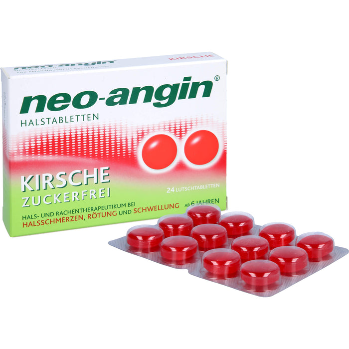 neo-angin Halstabletten Kirsche zuckerfrei, 24 pcs. Tablets