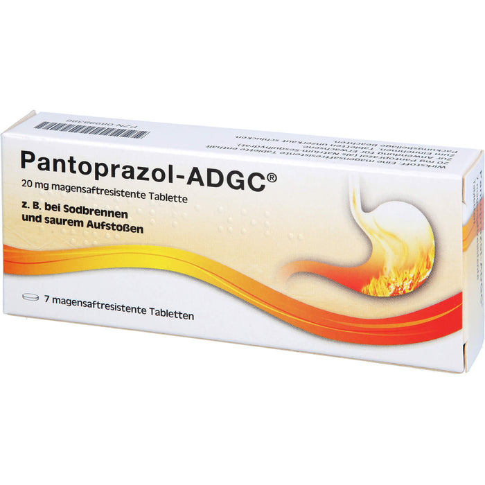 Pantoprazol-ADGC bei Sodbrennen und saurem Aufstoßen Tabletten, 7 pc Tablettes