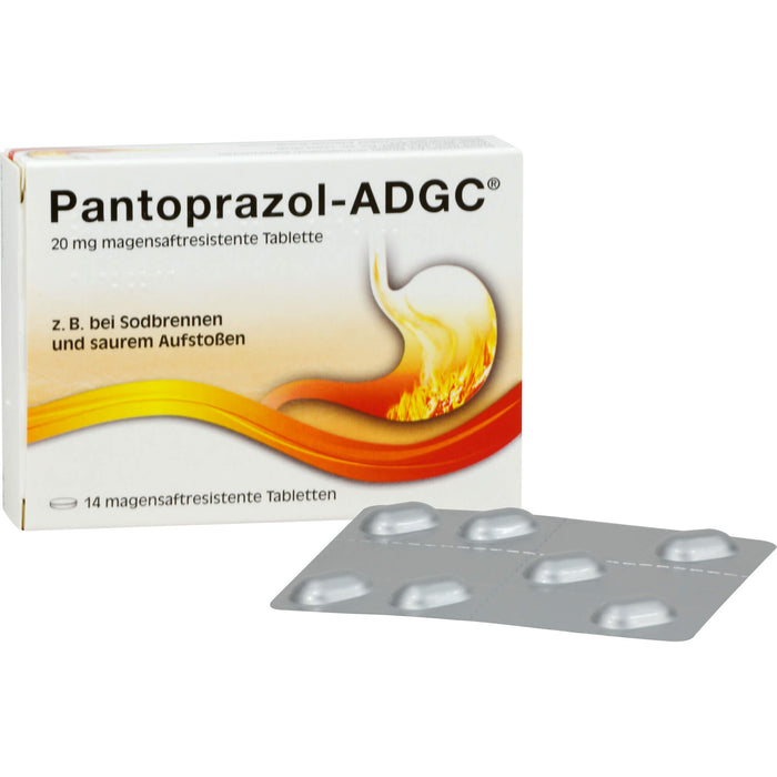 Pantoprazol-ADGC 20 mg Tabletten bei Sodbrennen, 14 St. Tabletten