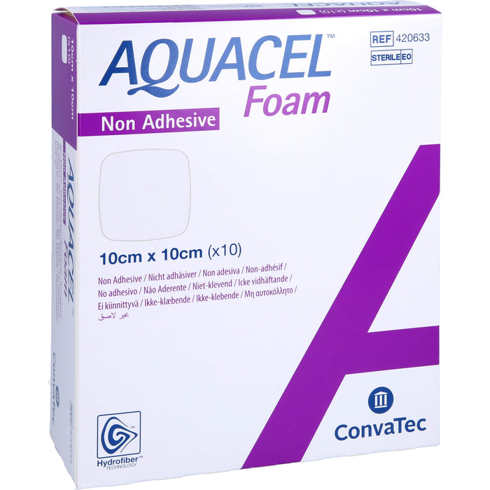 AQUACEL foam Schaumverband mit Hydrofiber 10 x 10 cm, 10 St. Wundauflagen