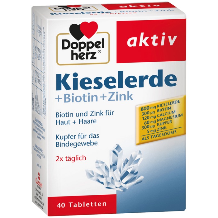 Doppelherz Kieselerde + Biotin + Zink Tabletten, 40 pc Tablettes