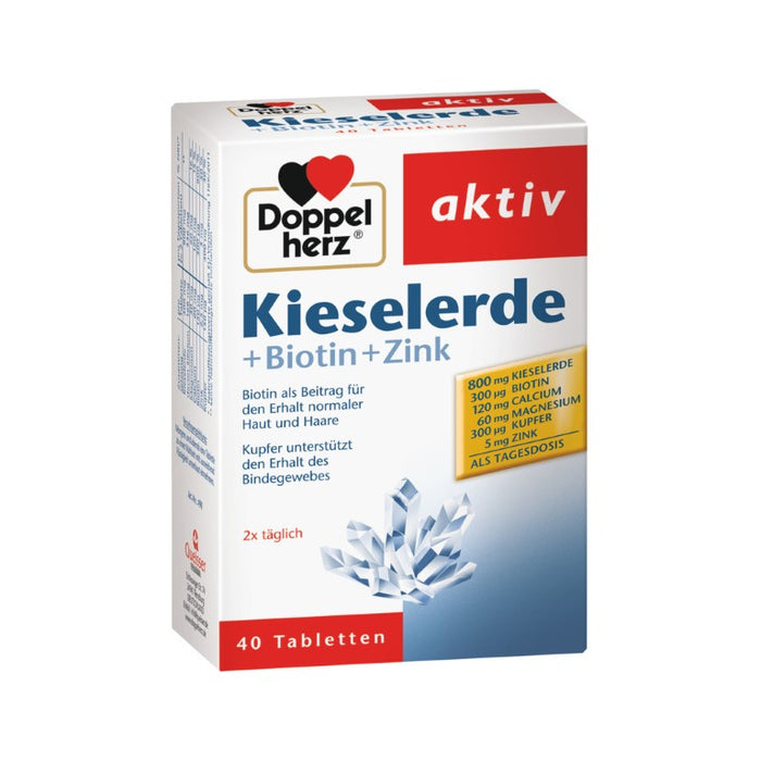 Doppelherz Kieselerde + Biotin + Zink Tabletten, 40 pcs. Tablets