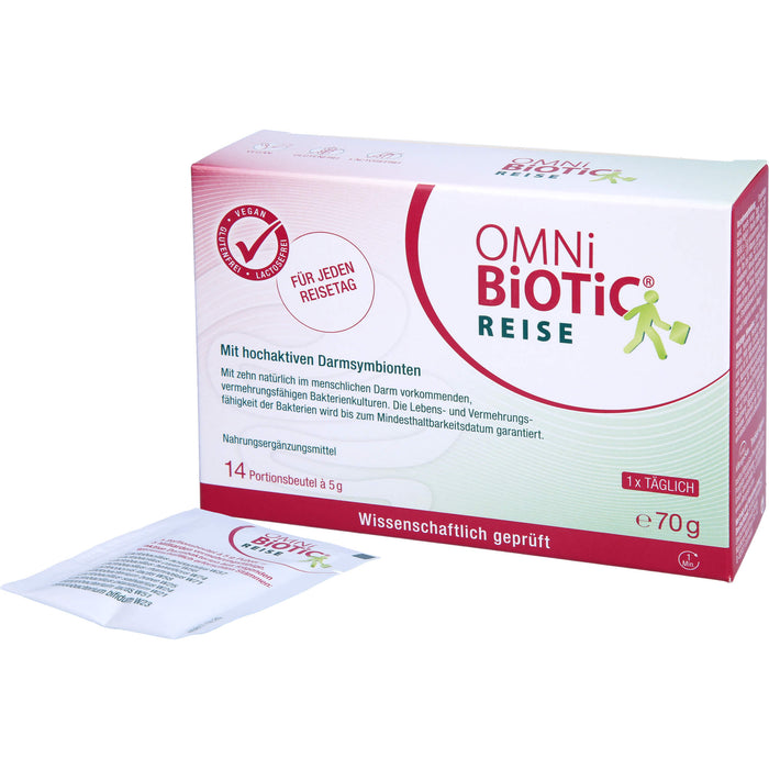 OMNi-BiOTiC Reise mit aktiven und vermehrungsfähigen Darmsymbionten für Reisen, 14 pcs. Sachets