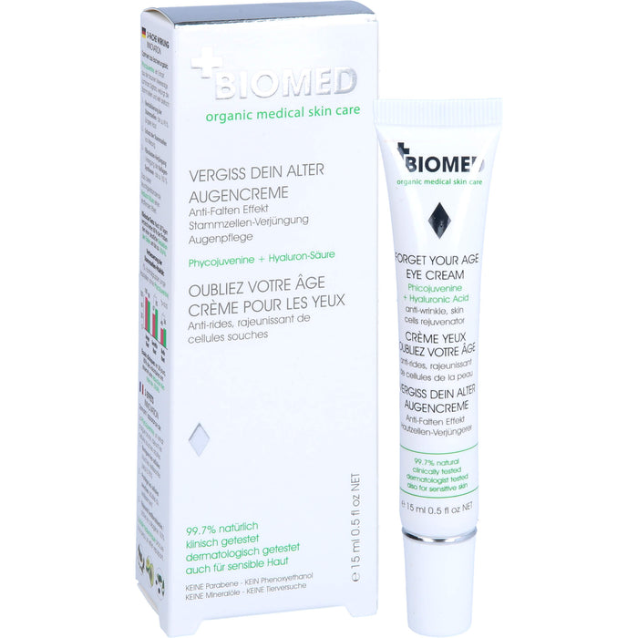 BIOMED VERGISS DEIN ALTER AUGENPFLEGE, 15 ml CRE