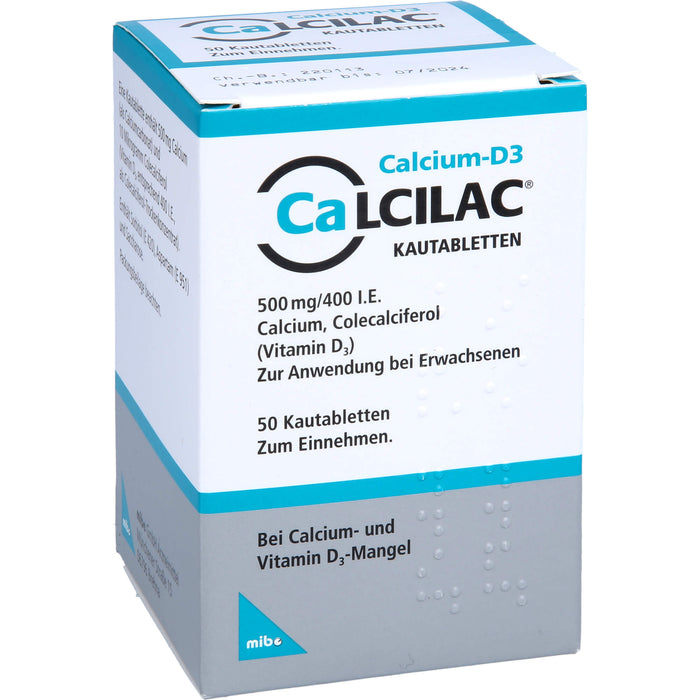 Calcilac Kautabletten 500 mg/400 I.E., 50 St KTA