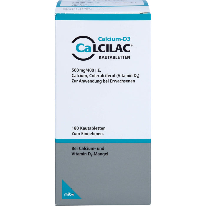 Calcilac Kautabletten 500 mg / 400 I.E., 180 pcs. Tablets