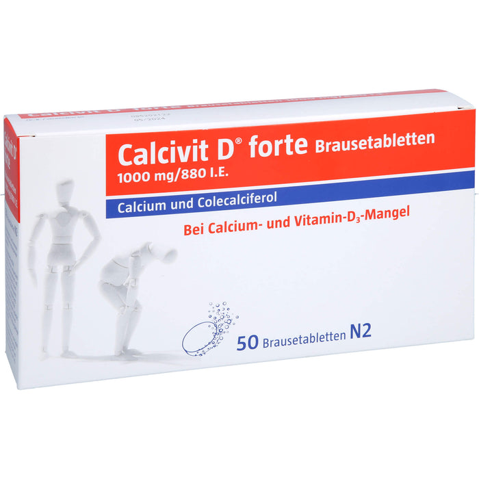 Calcivit D forte Brausetabletten 1000 mg/880 I.E., 50 St. Tabletten