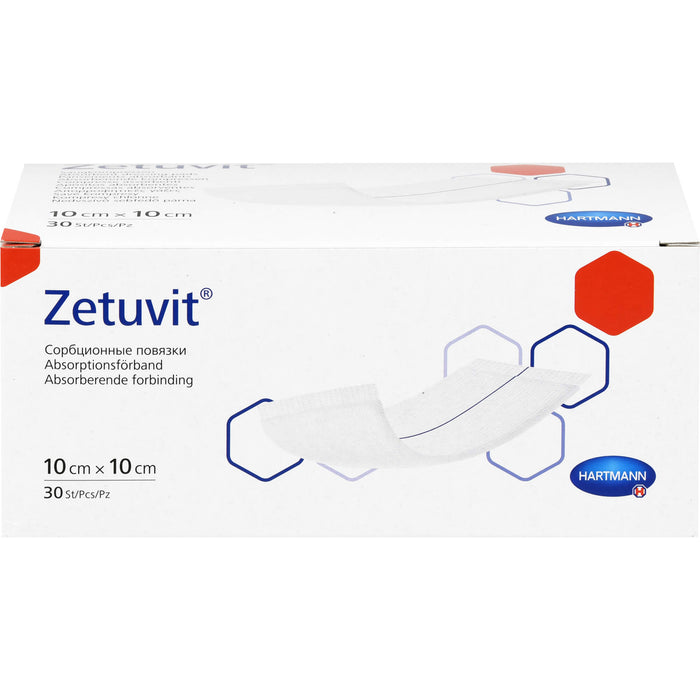 Zetuvit Saugkompresse unsteril 10 x 10 cm, 30 pcs. Compresses