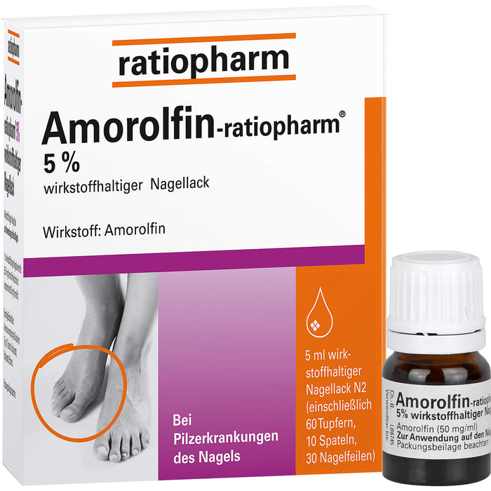 Amorolfin-ratiopharm 5% wirkstoffhaltiger Nagellack, 5 ml Nail varnish containing active ingredients