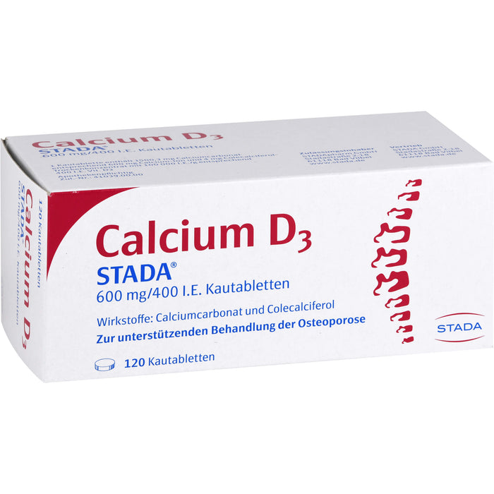 STADA Calcium D3 600 mg/400 I.E. Kautabletten, 120 pcs. Tablets