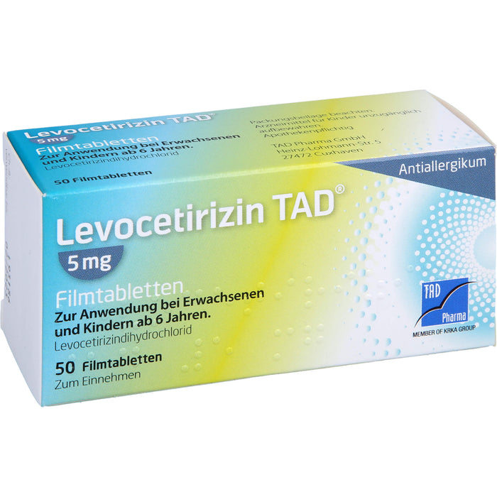 Levocetirizin TAD 5 mg Filmtabletten, 50 pcs. Tablets