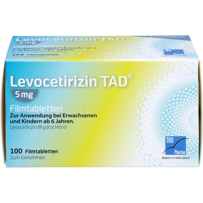 Levocetirizin TAD 5 mg Filmtabletten bei Allergien, 100 pc Tablettes