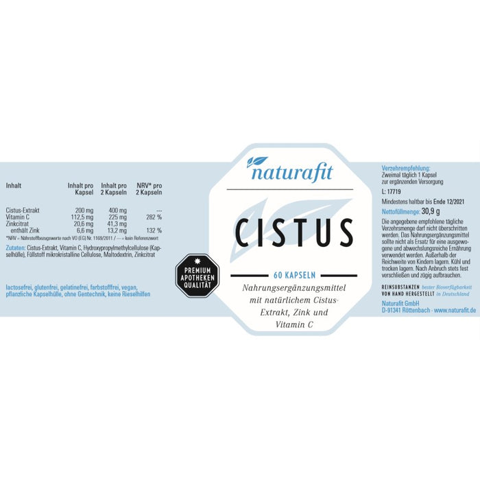 naturafit Cistus Kapseln, 60 pcs. Capsules