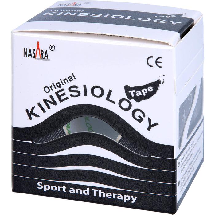 NASARA Kinesiologie Tape Schwarz 5cmx5m, 1 St PFL